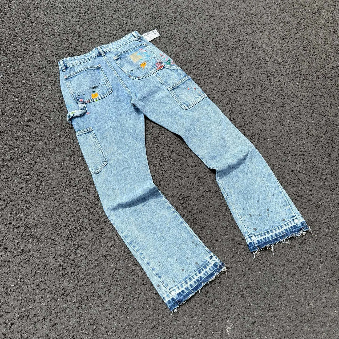 #8163 P250💰 Independent GALLERY DEPT. Vintage splicing loose washed flared jeans - truly restore the ultimate texture of Vintage - original hardware accessories washed and other elevators, QR code analysis are all purchased from the original factory, high degree of restoration, you are welcome to compare the products~ - three-dimensional version loose and comfortable without picking the body shape taller and slimmer factory Seiko original factory quality control same style for men and women can be matched with couples Versatile recommendation Necessary jeans for all seasons -Size: 28 30 32 34 36